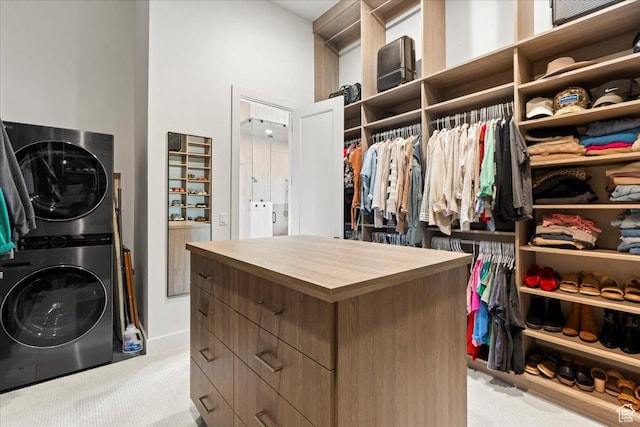 11527 S River Front Pkwy W, South Jordan, UT 84095 - spacious closet with stacked washing machine and dryer and carpet
