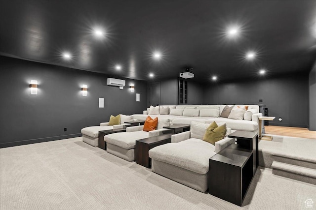 11527 S River Front Pkwy W, South Jordan, UT 84095 - cinema with recessed lighting, a wall mounted AC, and baseboards
