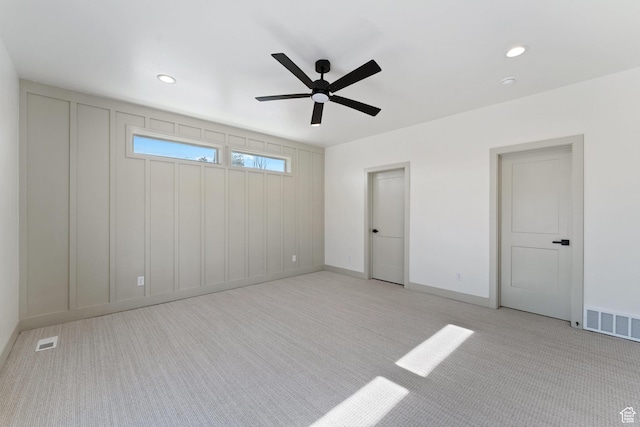 1136 W 1450 S, Lehi, UT 84043 - unfurnished bedroom with light colored carpet, baseboards, recessed lighting, and a ceiling fan