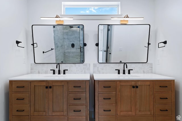 1136 W 1450 S, Lehi, UT 84043 - full bath with decorative backsplash, two vanities, and a shower stall