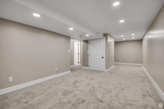 8689 W Edith Dr, Magna, UT 84044 - finished basement featuring recessed lighting, light colored carpet, and baseboards