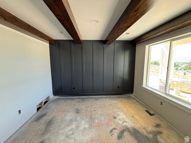 698 N Sunset Dr, Morgan, UT 84050 - empty room featuring beam ceiling