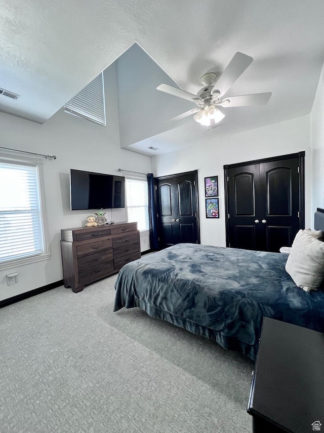 4433 Devonshire Dr W, Bountiful, UT 84010 - carpeted bedroom featuring baseboards, multiple windows, and ceiling fan