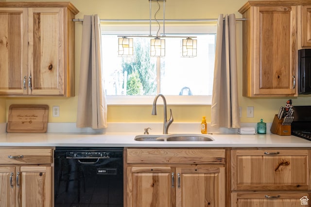 1250 N Lewis Peak Dr, Ogden, UT 84404 - kitchen with dishwasher, a sink, and light countertops