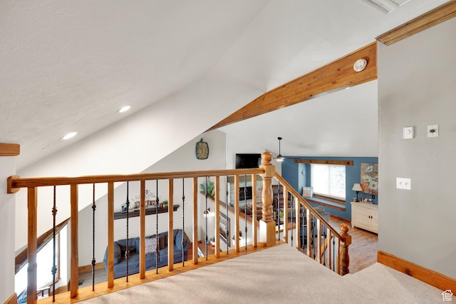 6767 S 1600 W, West Jordan, UT 84084 - stairway with vaulted ceiling, recessed lighting, baseboards, and wood finished floors