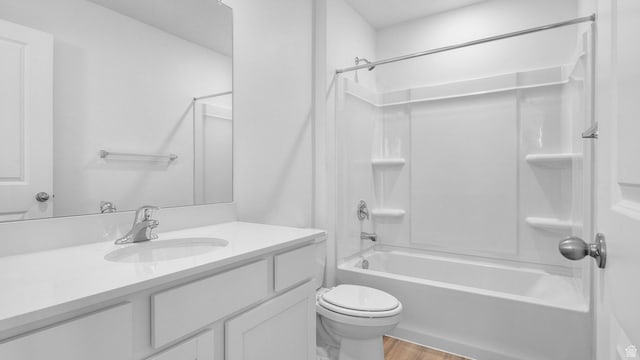 104 N Kelp Ln Unit 2310, Saratoga Springs, UT 84045 - bathroom with vanity, shower / washtub combination, toilet, and wood finished floors