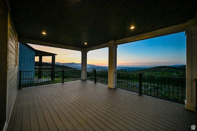 2279 E Ravine Rock Way, Draper, UT 84020 - deck at dusk with a mountain view
