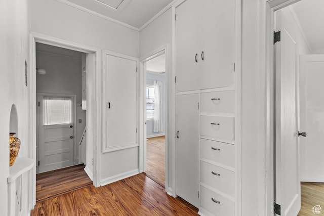 105 N 100 W, Richfield, UT 84701 - hall featuring wood finished floors and crown molding