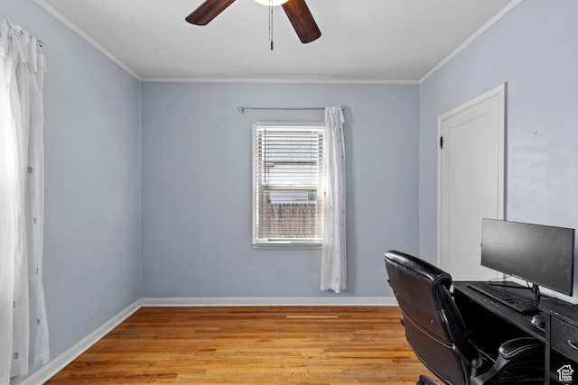 105 N 100 W, Richfield, UT 84701 - office space featuring ceiling fan, light wood-style flooring, ornamental molding, and baseboards