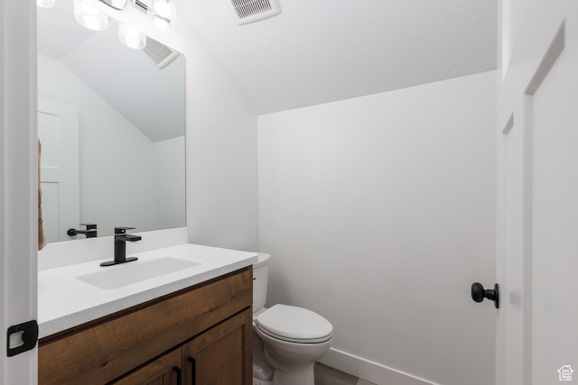 3616 N 600 E, North Ogden, UT 84414 - half bath with lofted ceiling, vanity, toilet, and baseboards
