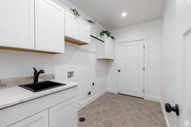 3616 N 600 E, North Ogden, UT 84414 - laundry area featuring cabinet space, hookup for an electric dryer, hookup for a washing machine, recessed lighting, and baseboards