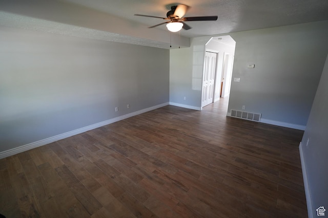 2881 N 450 E, North Ogden, UT 84414 - unfurnished room featuring a ceiling fan, baseboards, and dark wood finished floors