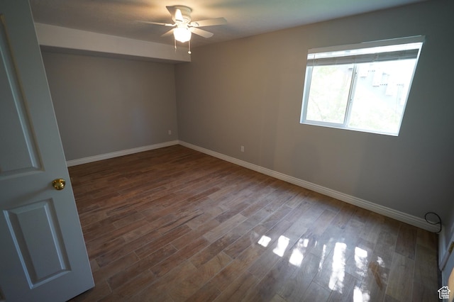 2881 N 450 E, North Ogden, UT 84414 - spare room featuring a ceiling fan, baseboards, and wood finished floors