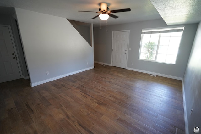 2881 N 450 E, North Ogden, UT 84414 - spare room with ceiling fan, baseboards, and dark wood finished floors