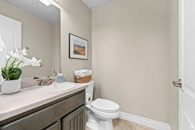 14709 S Cedar Knoll Cir, Herriman, UT 84096 - bathroom with toilet, tile patterned floors, vanity, and baseboards