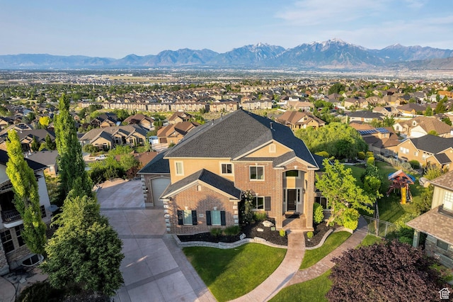 14709 S Cedar Knoll Cir, Herriman, UT 84096 - aerial perspective of suburban area featuring a mountain backdrop