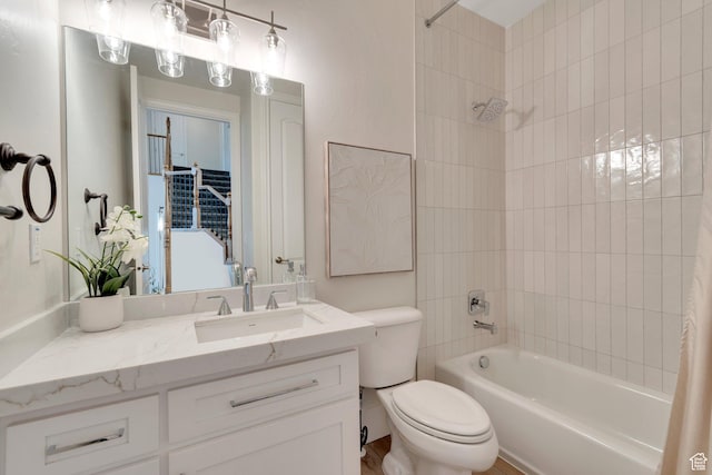 14709 S Cedar Knoll Cir, Herriman, UT 84096 - bathroom with vanity, shower / bath combination, and toilet