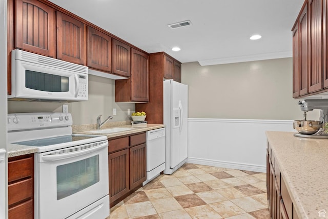 14709 S Cedar Knoll Cir, Herriman, UT 84096 - kitchen featuring white appliances, a sink, light countertops, recessed lighting, and baseboards