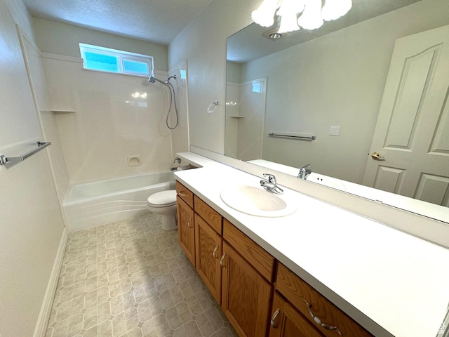 362 S Glen Cir E, Fruit Heights, UT 84037 - full bathroom with vanity, bathtub / shower combination, toilet, baseboards, and tile patterned floors