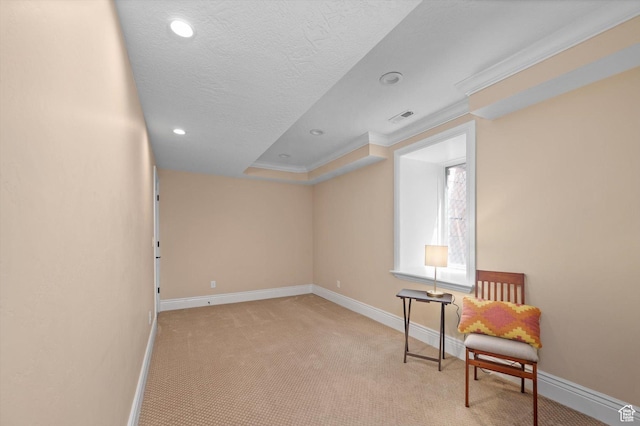521 E 900 S, Salt Lake City, UT 84105 - unfurnished room with recessed lighting, baseboards, carpet, a textured ceiling, and ornamental molding