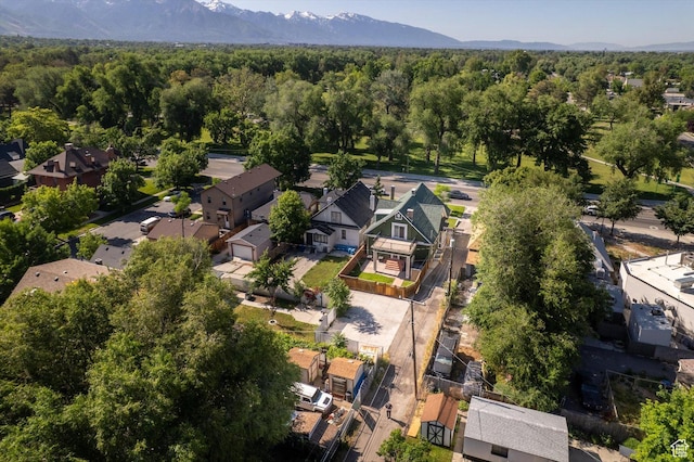 521 E 900 S, Salt Lake City, UT 84105 - aerial view of residential area with a heavily wooded area and mountains
