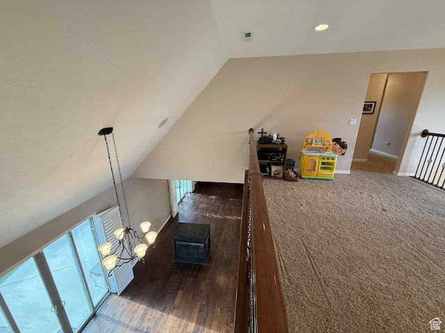 639 N 1550 E, Price, UT 84501 - staircase featuring lofted ceiling, baseboards, wood finished floors, and recessed lighting