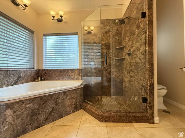 639 N 1550 E, Price, UT 84501 - full bath featuring a garden tub, toilet, a stall shower, and tile patterned flooring