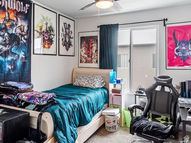 5103 W Laureston Way, Herriman, UT 84096 - bedroom featuring carpet floors, a ceiling fan, and a desk