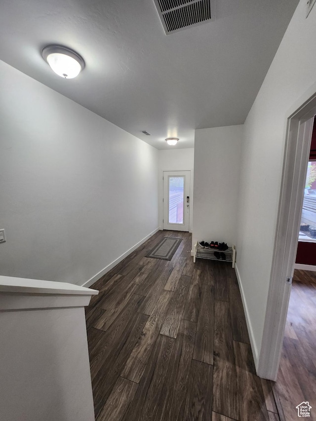 5103 W Laureston Way, Herriman, UT 84096 - hallway featuring dark wood-type flooring and baseboards