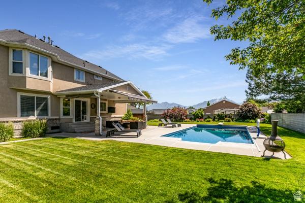 3007 W Sweet Clover Ln, South Jordan, UT 84095 - view of swimming pool with a patio area