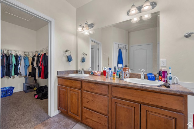 84 S 1630 W, Pleasant Grove, UT 84062 - bathroom with double vanity, tile patterned flooring, and a walk in closet