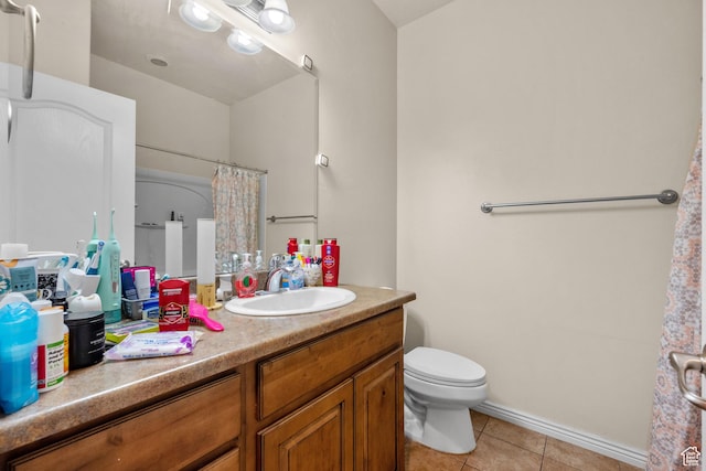 84 S 1630 W, Pleasant Grove, UT 84062 - full bathroom with tile patterned flooring, vanity, toilet, and a shower with curtain