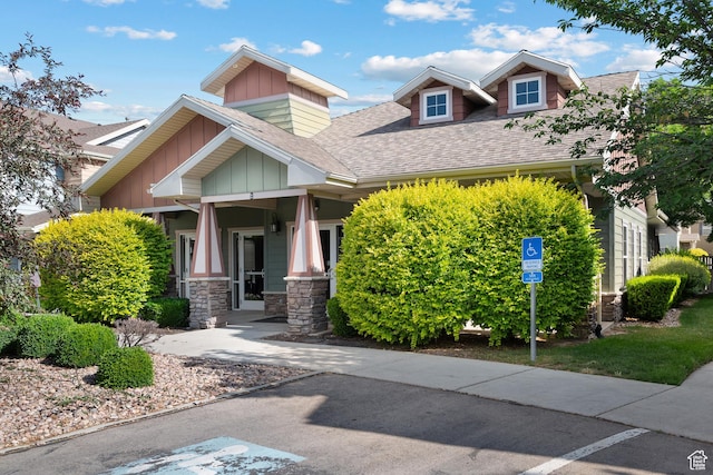 84 S 1630 W, Pleasant Grove, UT 84062 - craftsman house with board and batten siding, a shingled roof, and stone siding