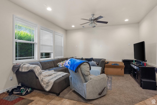 84 S 1630 W, Pleasant Grove, UT 84062 - living area with ceiling fan, light tile patterned floors, and recessed lighting