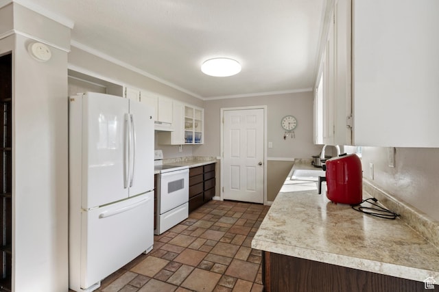 335 S 600 E, Smithfield, UT 84335 - kitchen with white appliances, light countertops, a sink, light stone finish flooring, and white cabinets