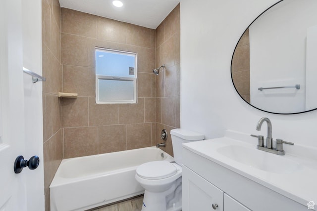 520 S Jeremy St W, Salt Lake City, UT 84104 - bathroom with vanity, tub / shower combination, and toilet