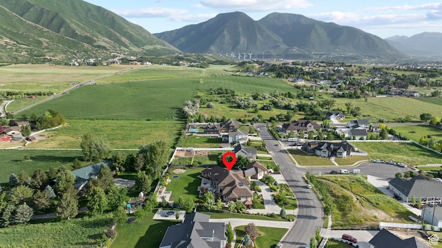 1827 S Hillcrest Cir, Mapleton, UT 84664 - aerial view of property and surrounding area with a mountain backdrop and nearby suburban area