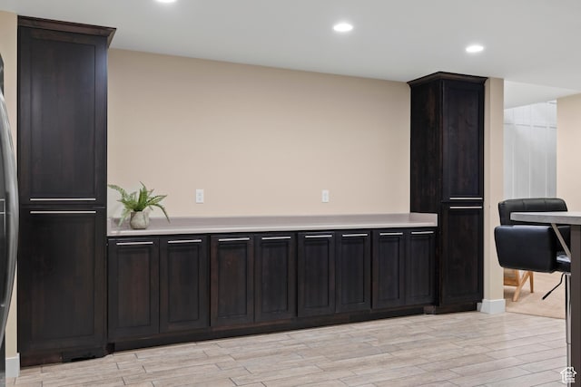 1827 S Hillcrest Cir, Mapleton, UT 84664 - kitchen with light countertops, light wood finished floors, and recessed lighting