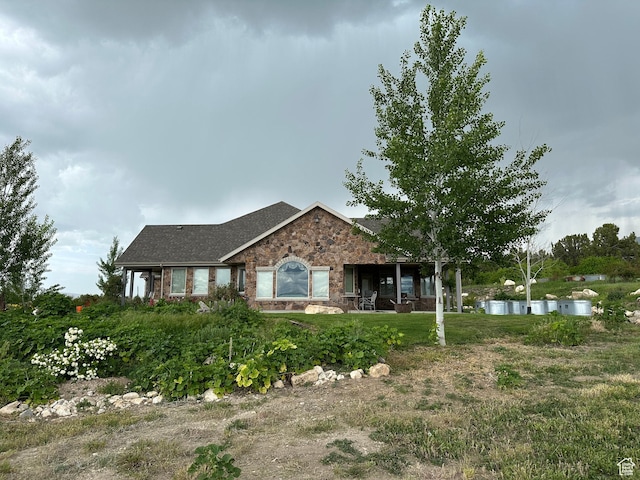 11730 E 24200 N, Fairview, UT 84629 - ranch-style home featuring stone siding and roof with shingles