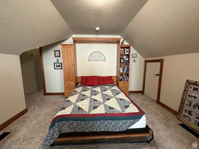 11730 E 24200 N, Fairview, UT 84629 - carpeted bedroom with a textured ceiling, baseboards, and vaulted ceiling