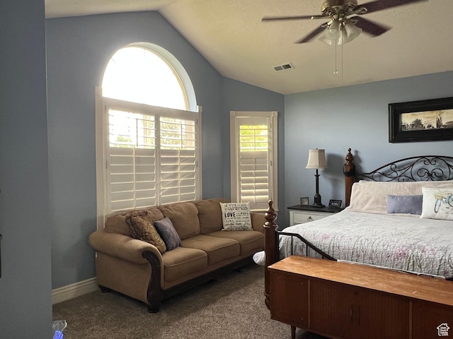 1107 E 1625 N, North Logan, UT 84341 - carpeted bedroom featuring lofted ceiling and ceiling fan