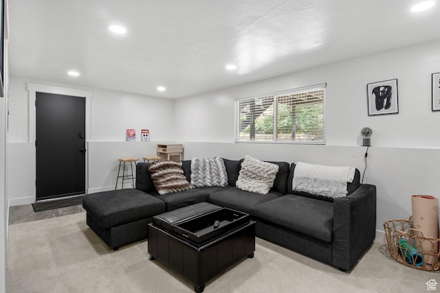 8485 S 1575 E, Sandy, UT 84093 - living area featuring recessed lighting and light colored carpet