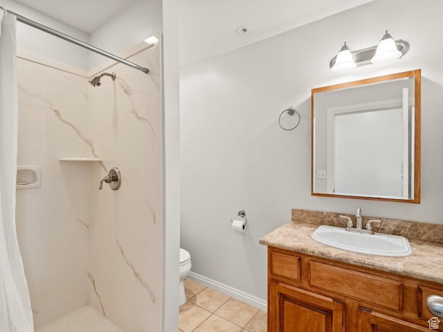 1146 E Harvard Ave S, Salt Lake City, UT 84105 - full bath with vanity, a marble finish shower, toilet, and tile patterned flooring