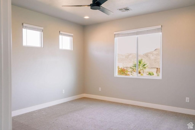 583 N Staci Dr, Hurricane, UT 84737 - empty room featuring ceiling fan, baseboards, light colored carpet, and recessed lighting