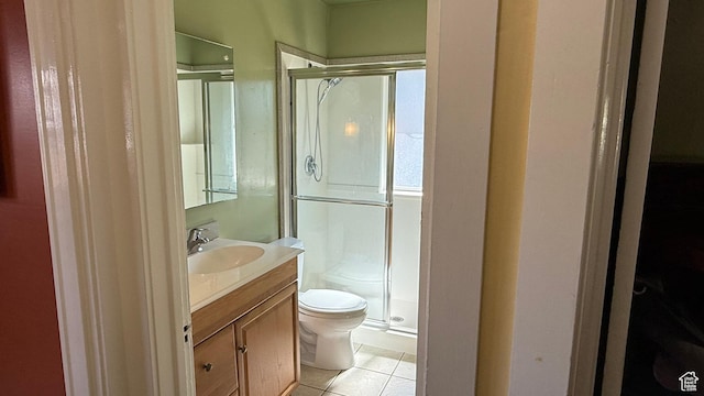 74 W Quayle Ave S, Salt Lake City, UT 84115 - full bath with vanity, a stall shower, and tile patterned floors