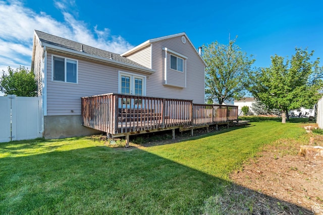 8465 S 1670 W, West Jordan, UT 84088 - rear view of property featuring a wooden deck and french doors