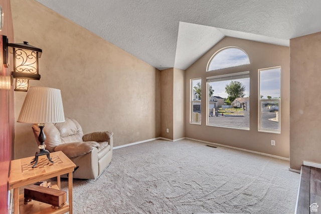 8465 S 1670 W, West Jordan, UT 84088 - sitting room with vaulted ceiling, carpet, a textured ceiling, and baseboards
