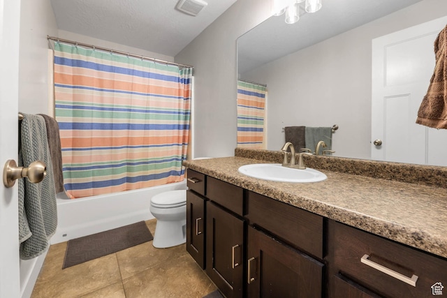 3946 W Birmingham Cir S, Jordan, UT 84009 - full bath with vanity, toilet, tile patterned flooring, and shower / tub combo with curtain