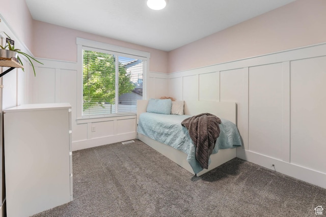 3946 W Birmingham Cir S, Jordan, UT 84009 - bedroom with a decorative wall, carpet flooring, and wainscoting