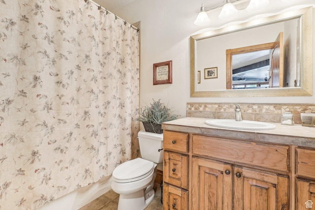 3239 Mountain Top Ln, Park City, UT 84060 - full bath featuring vanity, toilet, tile patterned floors, and a shower with curtain